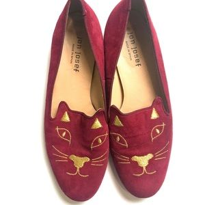 Jon Josef Rare Scarlett Kitty Suede Flat Loafers